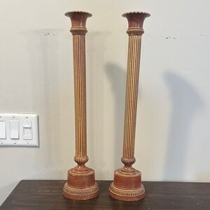 Pier 1.  Rustic Brown Candle Holders